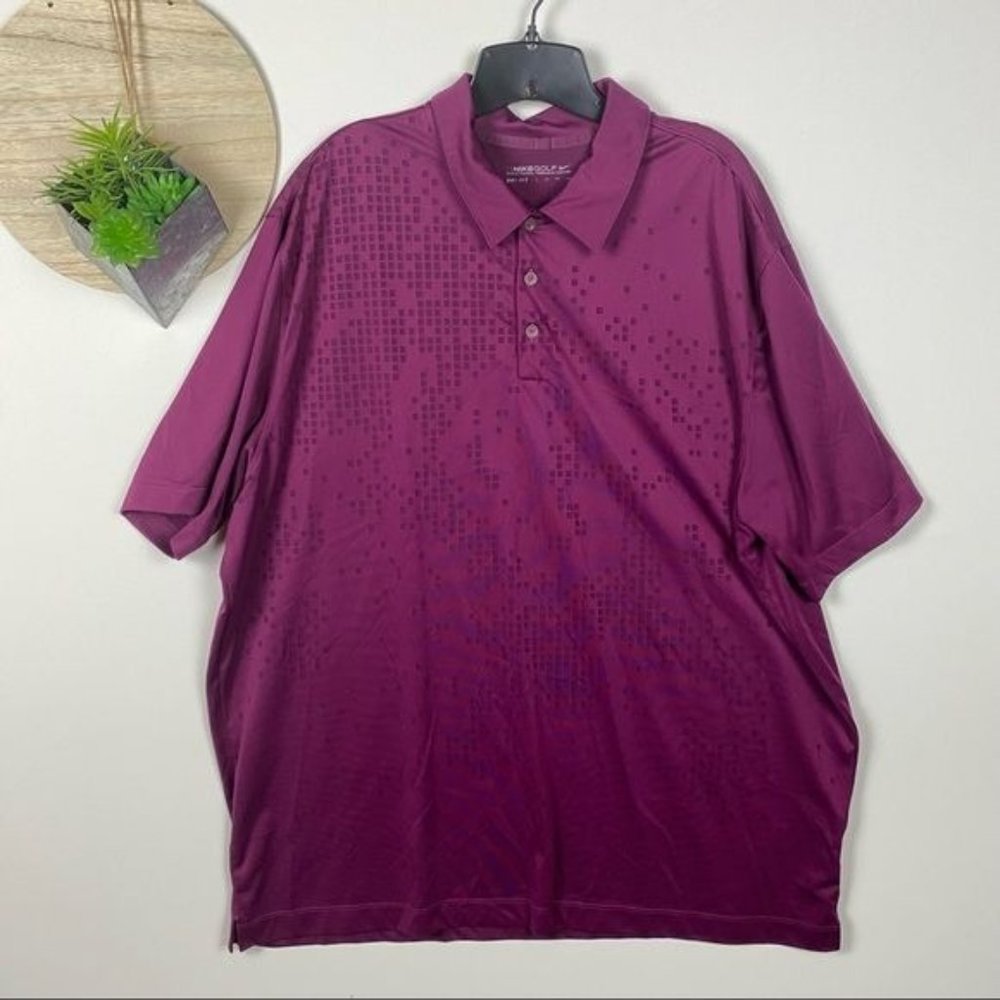 Nike Golf Short Sleeve Wicking Polo Maroon Size XXL